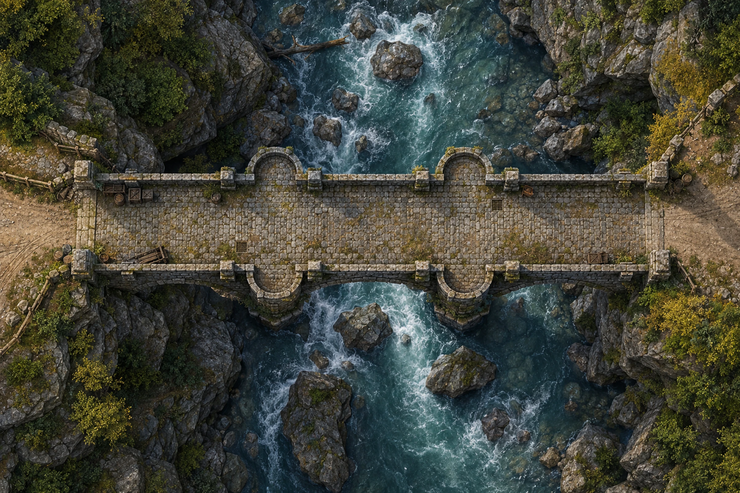 Carte de jeu — Le Pont des Murmures — version joueur sans grille